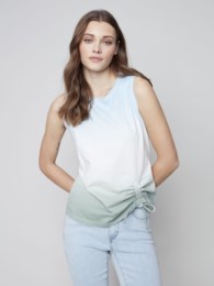 Charlie B Coral Ombre Sleeveless Top