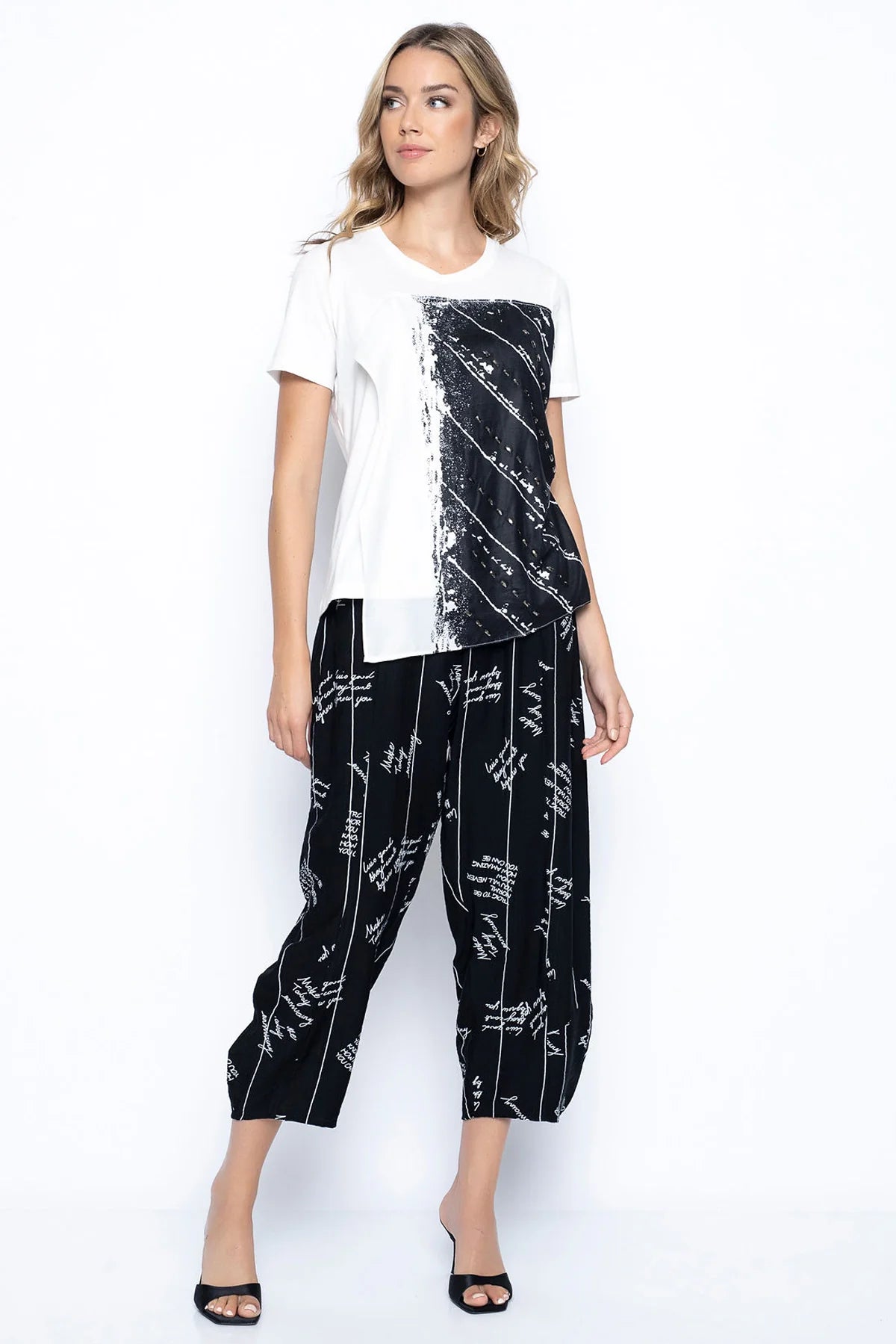 Picadilly Blk/White Balloon Pants