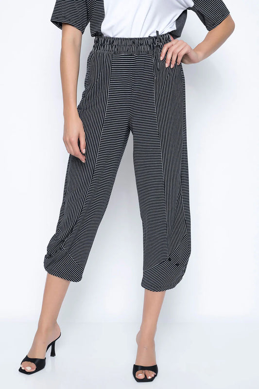Picadilly Blk/Wht Striped Balloon Pant